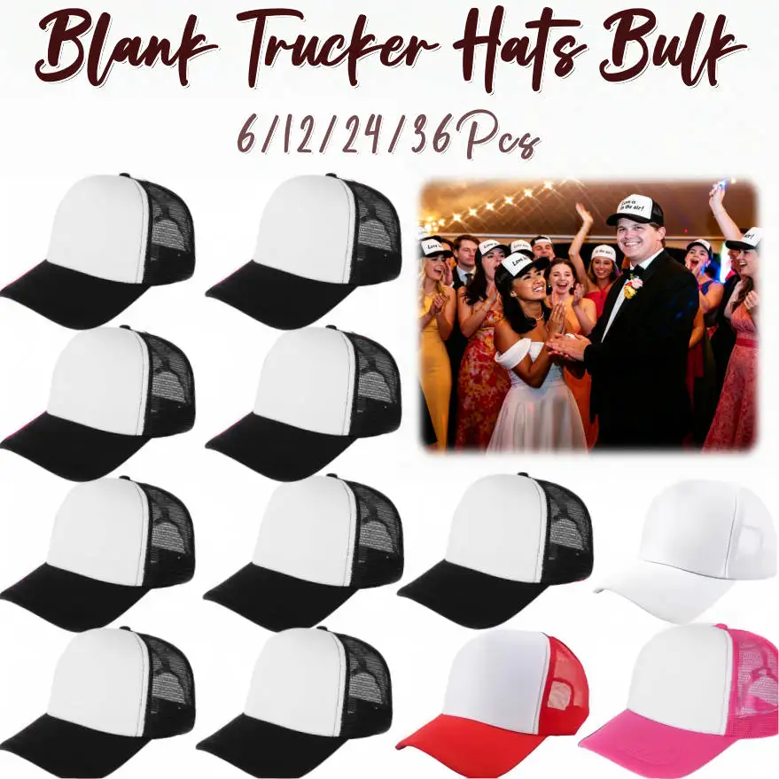 6-36Pcs Blank Trucker Hats Bul - Trucker Cap Mesh 评论和价格