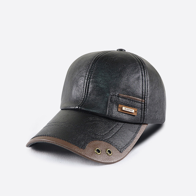 Retro PU Leather Baseball Cap  - Baseball Cap Structured 评论和价格