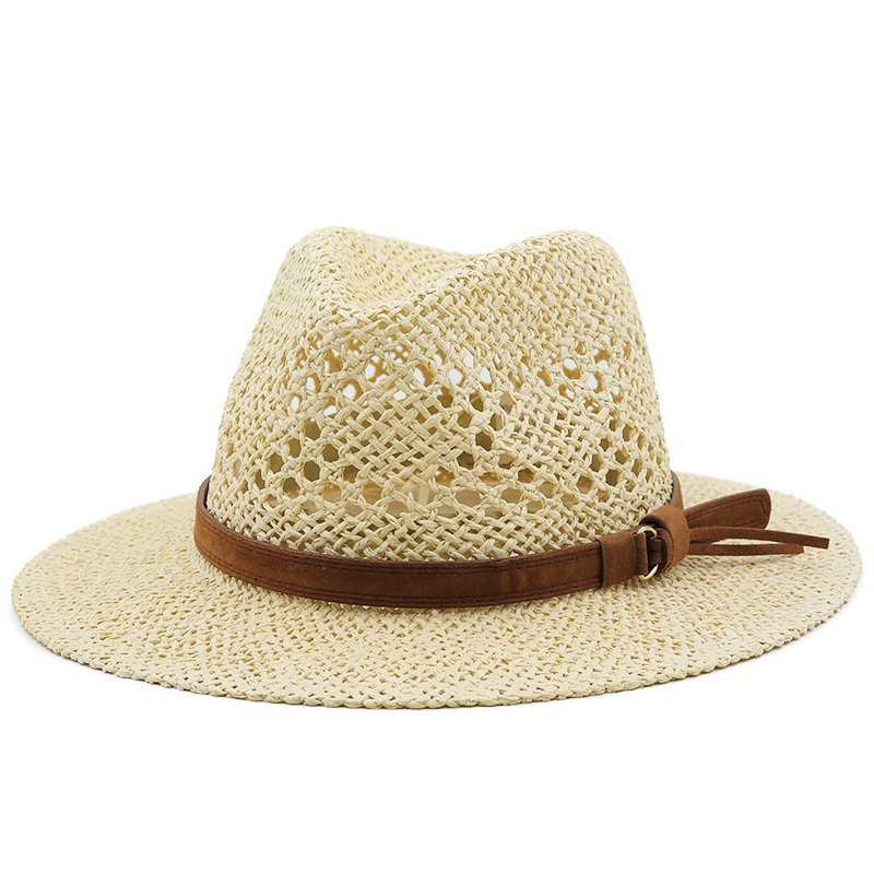 Hollow Men Raffia straw hat St - Cowboy Hat Straw 评论和价格
