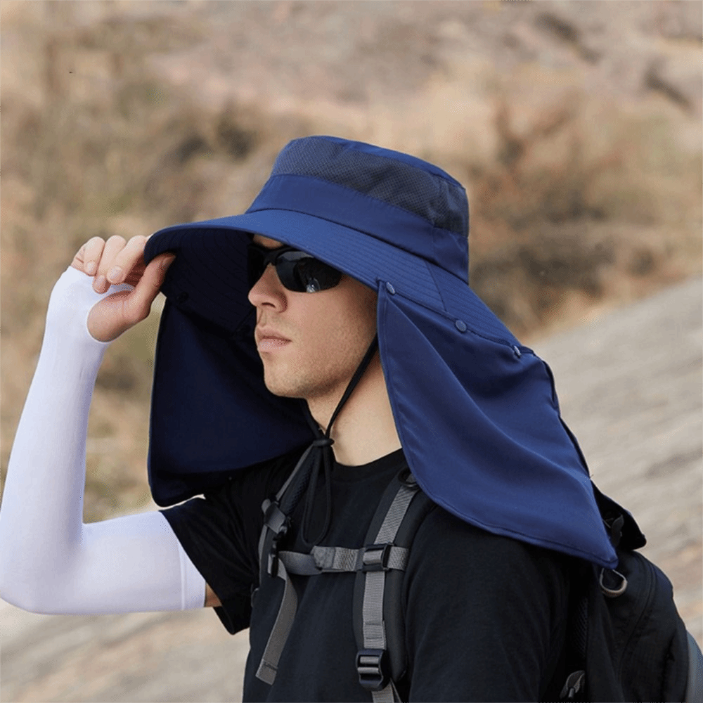 Simple Cloth Men Sun Hat Neck  - Visor Sun Hat 评论和价格