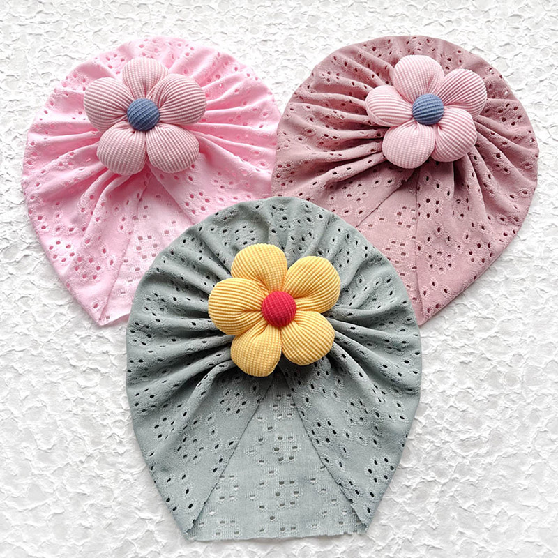 3D Flower Baby Turban Cap Summ - Dad Hat Cotton 评论和价格
