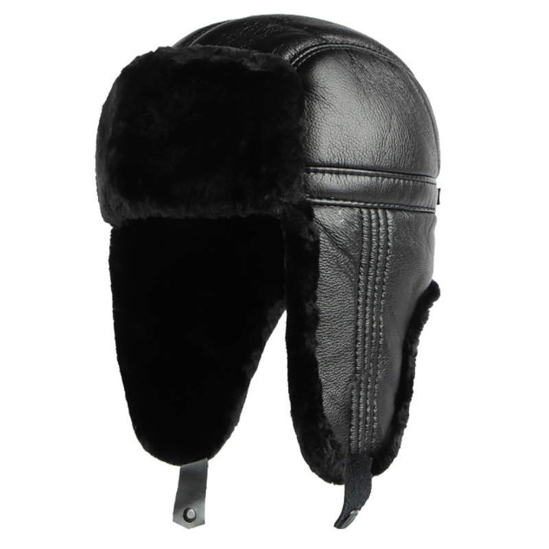 HT4002 New PU Leather Russian  - Winter Trapper Hat 评论和价格
