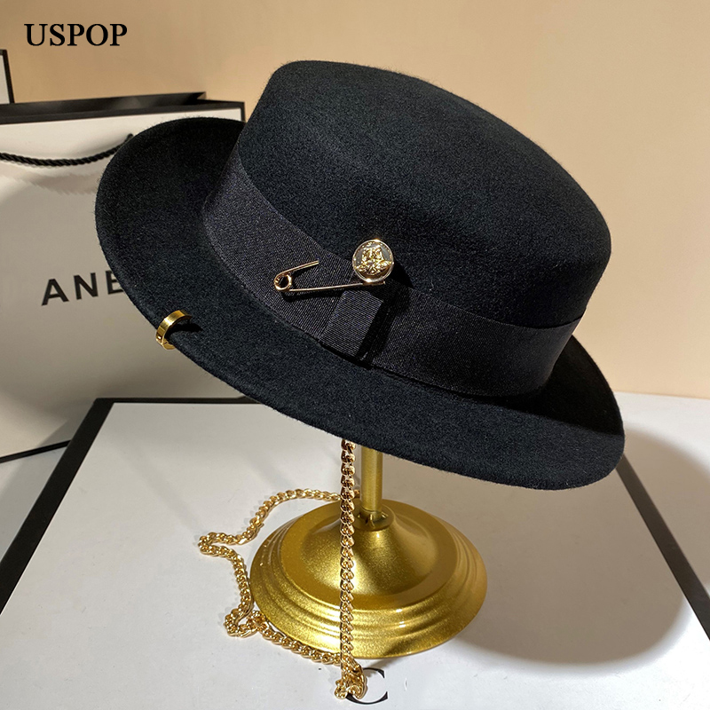 USPOP New Winter Hats Women Bl - Fedora Hat Wool 评论和价格
