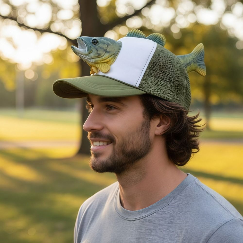 Funny 3D Fish Animal Trucker H - Trucker Cap Mesh 评论和价格
