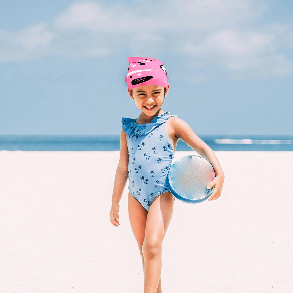 2Pcs Childrens Silicone Swim C - Swim Hat Silicone 评论和价格