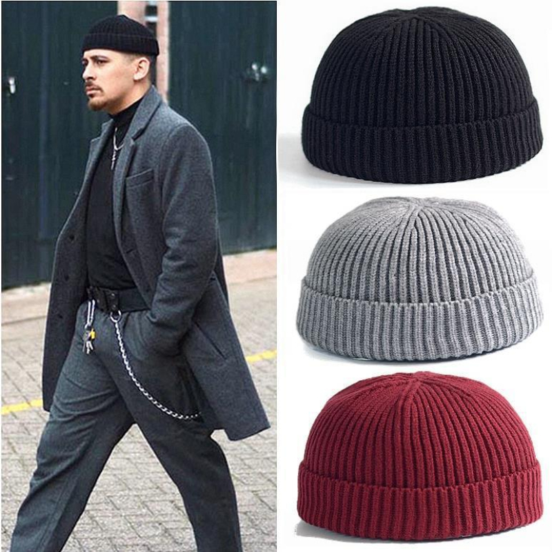 Winter Knitted Hat Warm Outdoo - Beanie Cuffed Knit 评论和价格