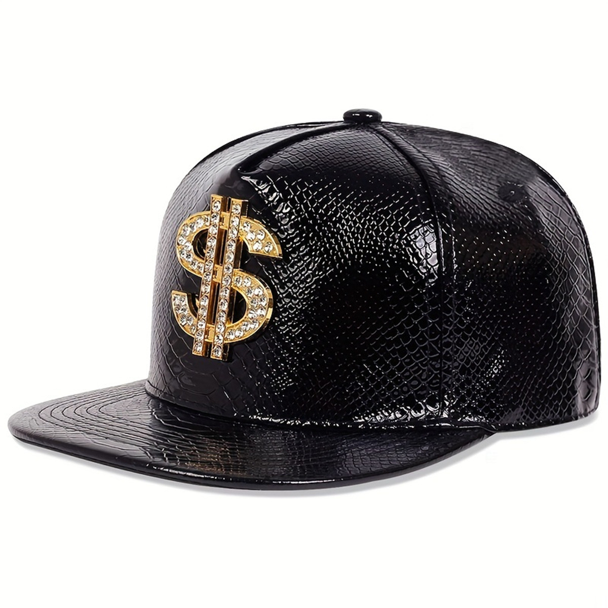 Leather Metallic Dollar Sign B - Snapback Hat Flat 评论和价格