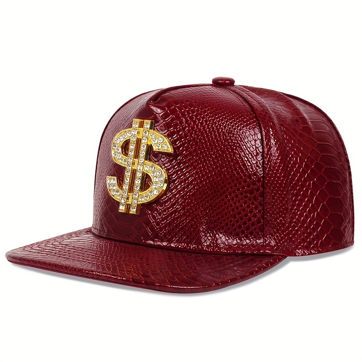 Leather Metallic Dollar Sign B - Snapback Hat Flat 评论和价格
