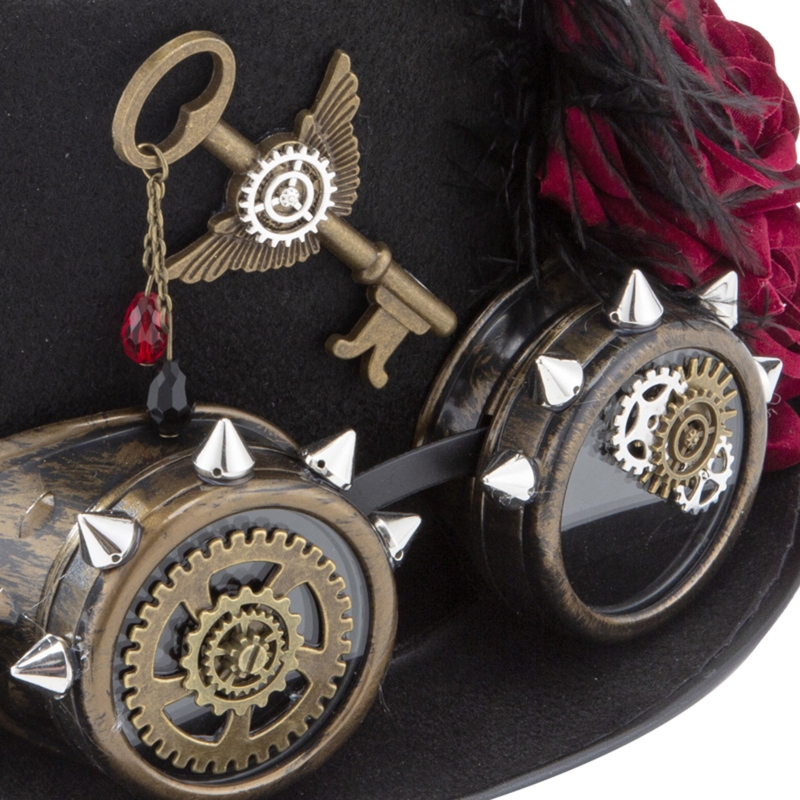 Y166 Vintage Steampunk Hat Top - Fedora Hat Wool 评论和价格