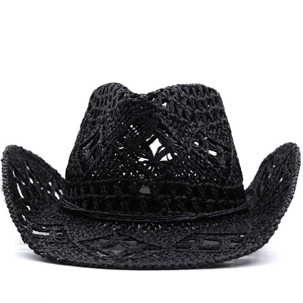 Vintage Wide Brim Hollow Straw - Cowboy Hat Straw 评论和价格