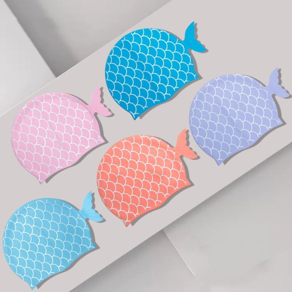 Cute Fish Children Swim Cap Ca - Swim Hat Silicone 评论和价格