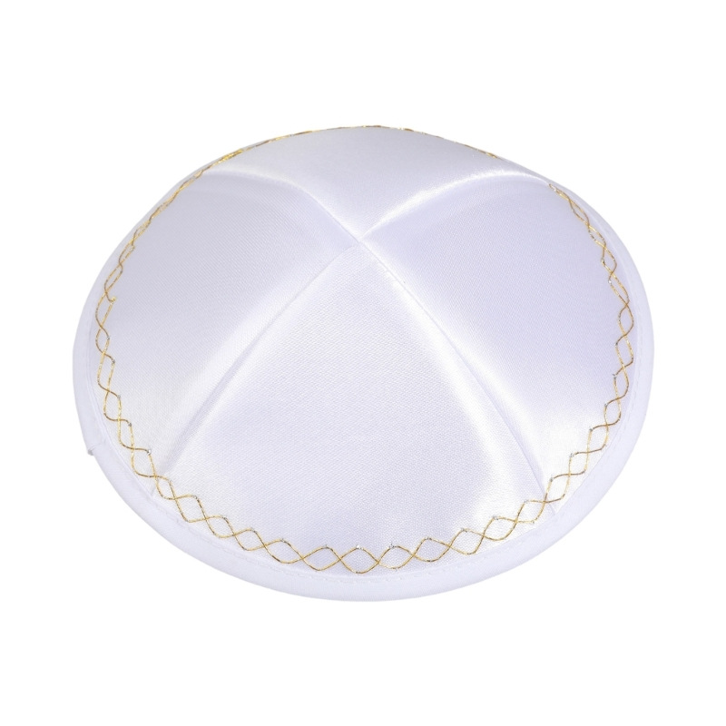 White Satin Jewish Kippah with - Skull Cap Helmet Liner 评论和价格