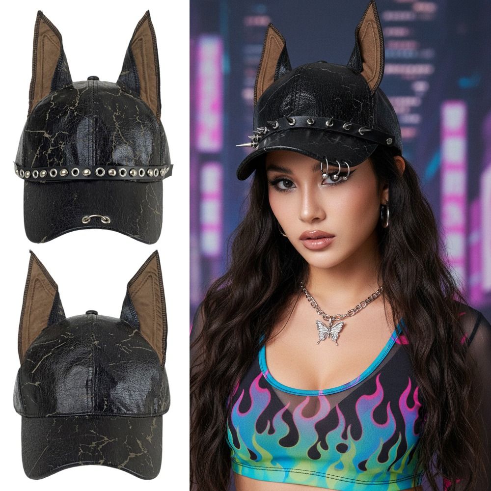 Fashion Punk Doberman Dog Ears - Baseball Cap Structured 评论和价格