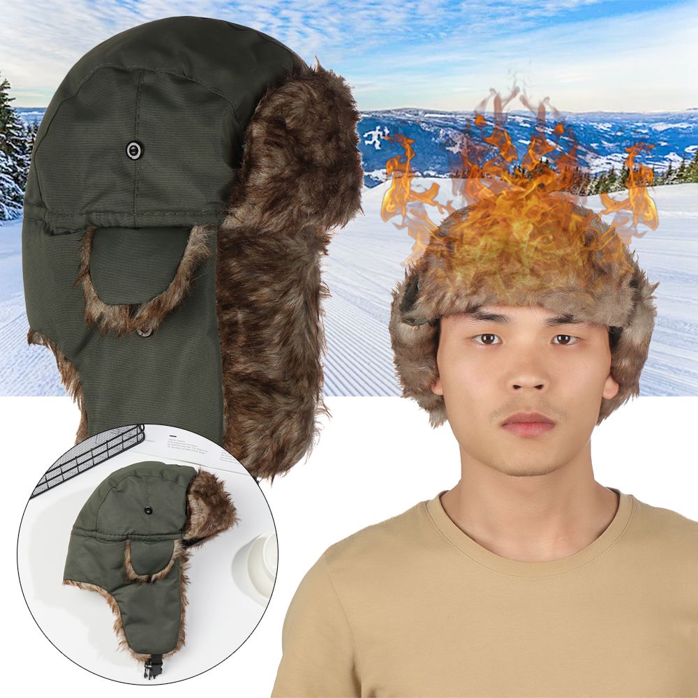 Warm Earflap Trapper Ski Hat W - Trapper Hat Ear Flap 评论和价格
