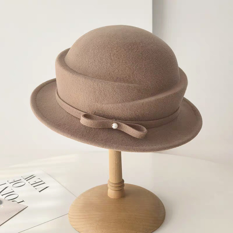 New 100% Wool Hat Bell Hat Wom - Fedora Hat Wool 评论和价格