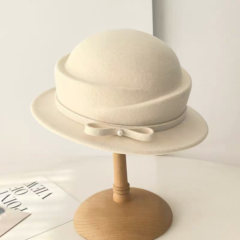 New 100% Wool Hat Bell Hat Wom - Fedora Hat Wool 评论和价格