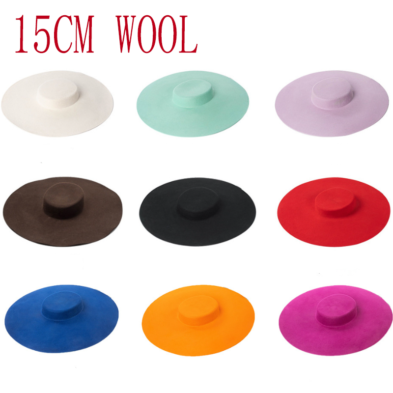 15cm WOOL wheat wide brim wool - Fedora Hat Wool 评论和价格