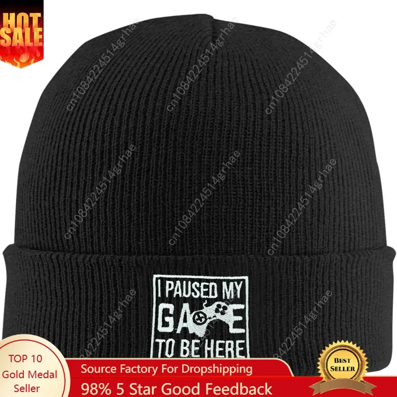 Fish Embroidery Beanie Hat Win - Beanie Cuffed Knit 评论和价格