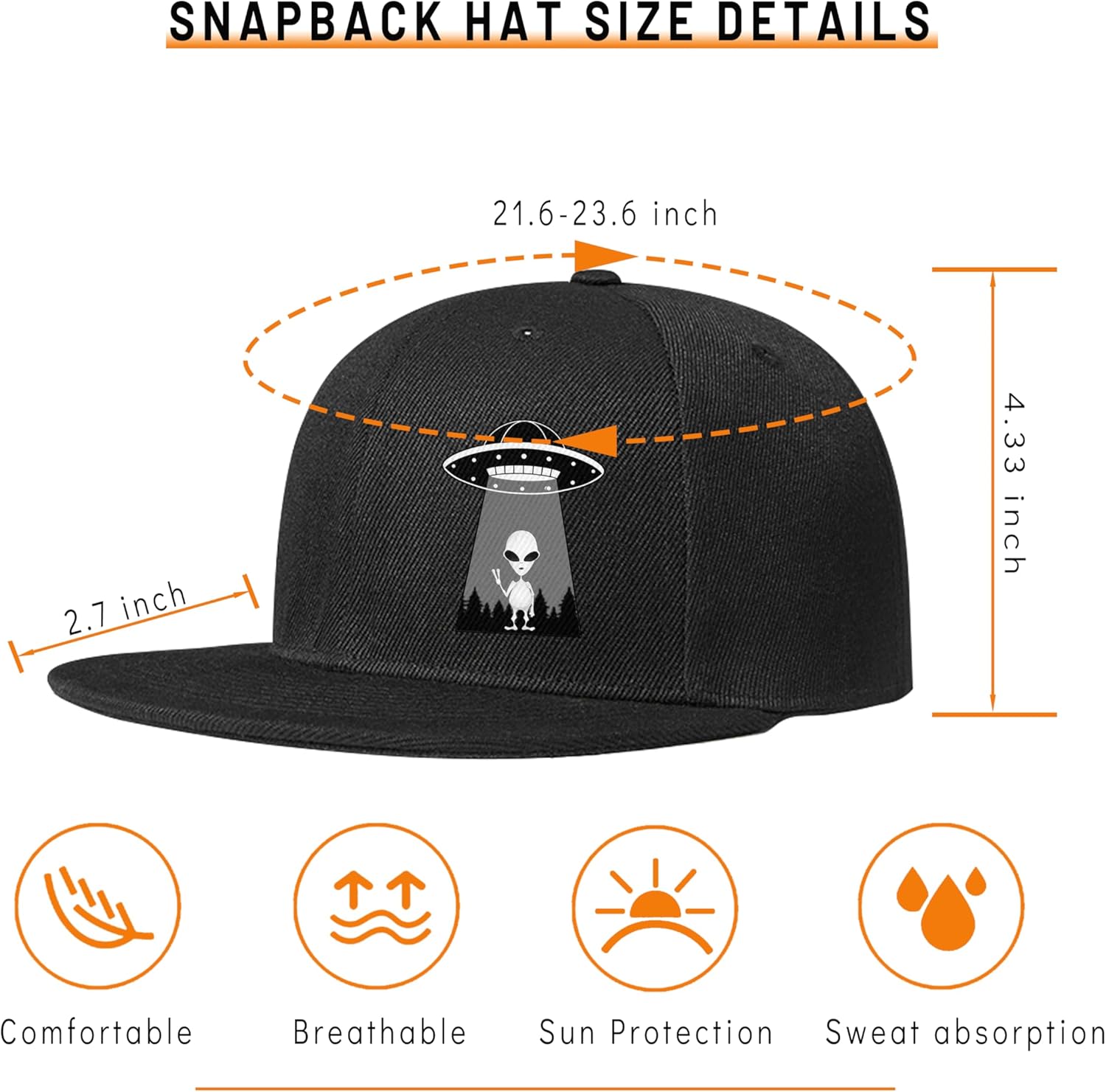 Ufo Aliens Snapback Hats for M - Snapback Hat Flat 评论和价格