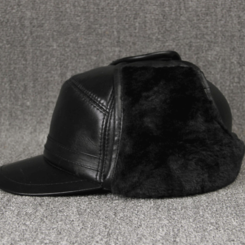 Genuine Leather caps Winter Wa - Winter Trapper Hat 评论和价格