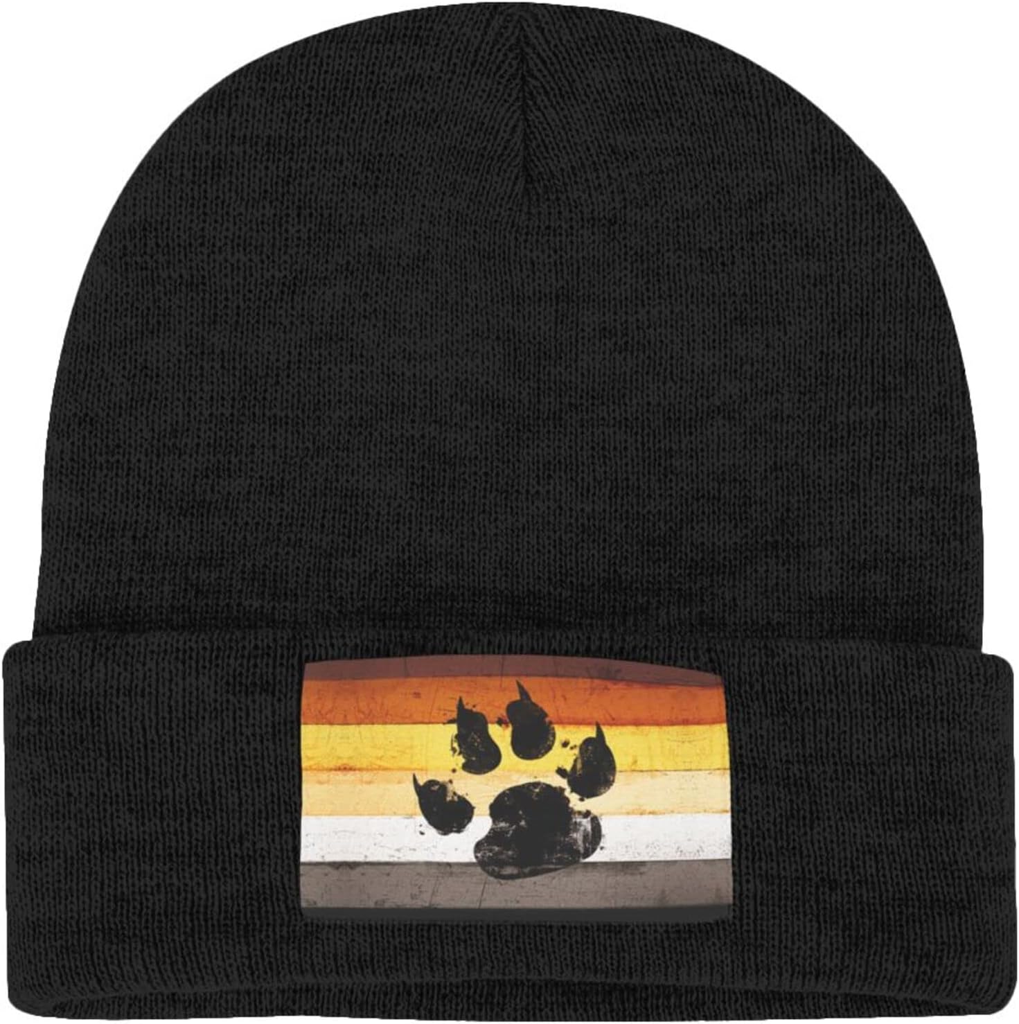 Gay Flag Bear paw LGBT Knit Be - Beanie Cuffed Knit 评论和价格