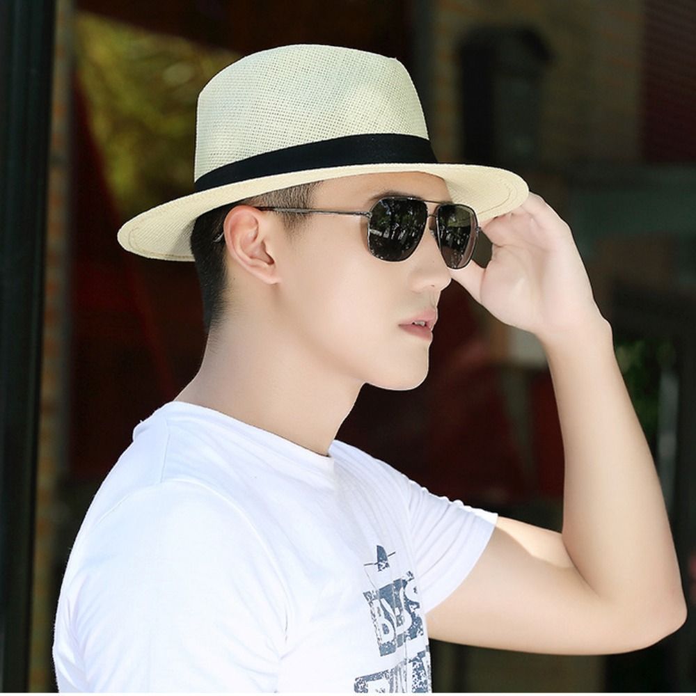Cool Vintage Men Straw Hat Sun - Cowboy Hat Straw 评论和价格