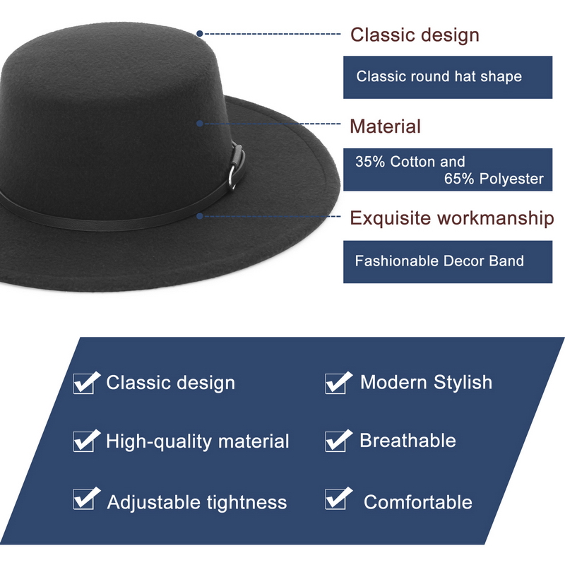 Elegant Wide Brim Fedora Hat f - Fedora Hat Wool 评论和价格