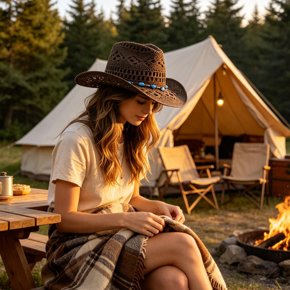 Wide Brim Cowboy Hat Comfortab - Cowboy Hat Straw 评论和价格