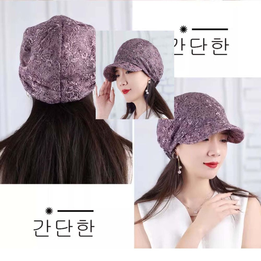 Hollow Out Flower Beanie Cap B - Baseball Cap Structured 评论和价格