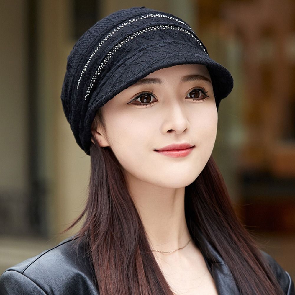 Hollow Out Flower Beanie Cap B - Baseball Cap Structured 评论和价格