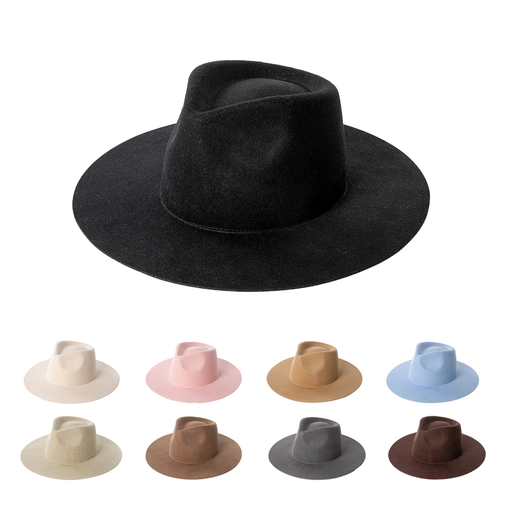 100% Wool Felt Fedora Hat Wide - Fedora Hat Wool 评论和价格