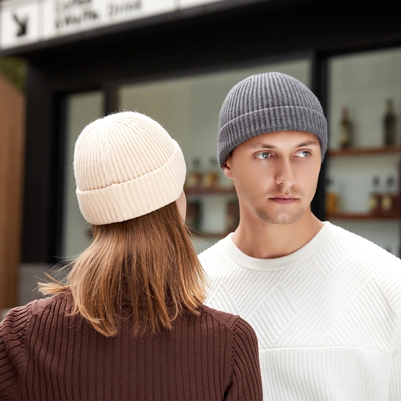 Winter Knitted Hat Warm Outdoo - Beanie Cuffed Knit 评论和价格