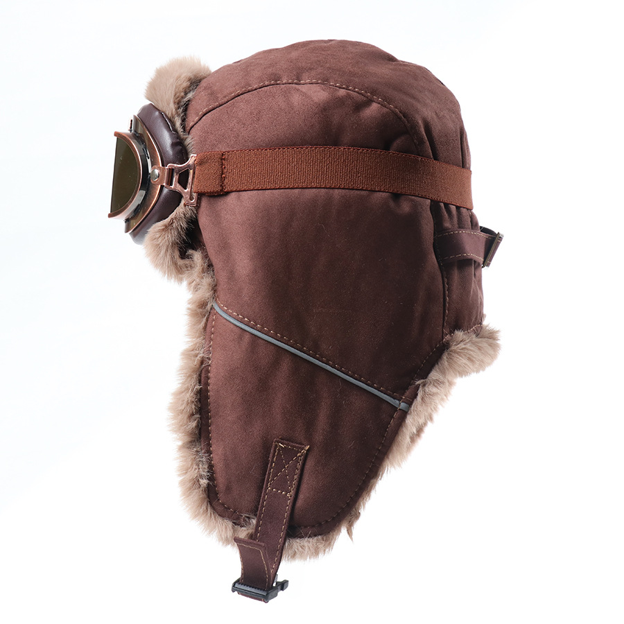 Vintage Aviator Hat with Goggl - Winter Trapper Hat 评论和价格